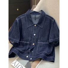 批发夏季减龄天丝棉牛仔短外套女薄款百搭宽松休闲气质短款小衫上衣潮
