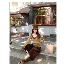 批发法式复古灯芯绒<b class='q'>七分</b>裤女2025秋季通勤宽松直筒休闲裤【工厂店】