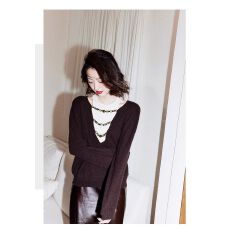 批发法式正反两穿串珠女2025慵懒风毛衣【工厂店】【原版质量-羊毛】