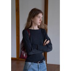 批发【原版质量-羊毛】羊腿袖极简复古优雅套头针织衫2026春收腰毛衣