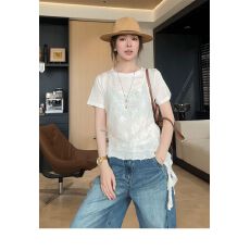批发原版质量时尚气质清爽舒适T恤女2026秋新圆领拼接假两件短袖<b class='q'>上衣</b>