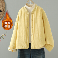 批发实拍盘扣小众<b class='q'>文艺</b><b class='q'>范</b>棉衣女冬季保暖口袋棉服腔调双面穿小个子棉袄