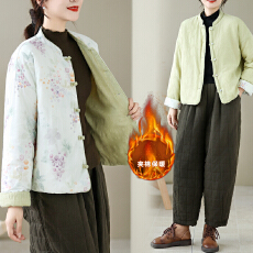 批发实拍盘扣小众<b class='q'>文艺</b><b class='q'>范</b>棉衣女冬季保暖口袋棉服腔调双面穿小个子棉袄