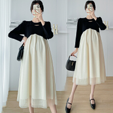 批发大量货实拍 孕妇装连衣裙<b class='q'>春</b>季秋季韩版宽松大码外出女长裙