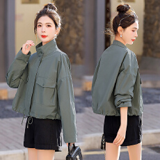 批发实拍短款外套女<b class='q'>春</b>秋2025新款小个子韩版宽松休闲工装夹克早<b class='q'>春</b>上衣