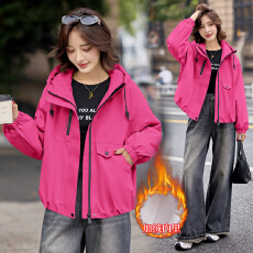 批发实拍十三行高品质女装2025<b class='q'>秋</b>冬季新款时尚加绒加厚连帽外套