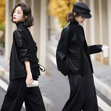 批发高品质十三行短款皮衣女春季2025气质高级感pu皮外套小个子夹克