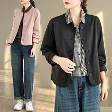 批发<b class='q'>春</b>秋外套女2025新款简约百搭立领夹克质感面料时尚单品