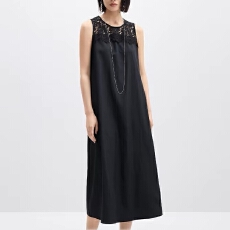 批发26年新款日韩版外贸<b class='q'>原</b><b class='q'>单</b>百搭蕾丝拼接纯色连衣裙无袖背心裙女