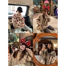 批发im向 暖冬甜豆~多花色毛茸感羊羔毛厚外套女冬短款甜美毛绒上衣