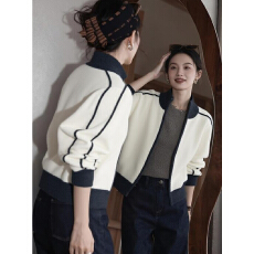 批发美式复古拼接棒球服夹克女2026<b class='q'>春秋</b>新款休闲运动风小个子短款外套