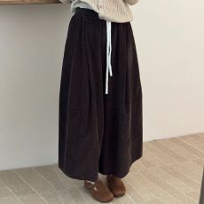 批发<b class='q'>外贸</b>订单新款时尚<b class='q'>大码</b>薄款/加绒 大阔腿设计感八分裤灯芯绒裤子女