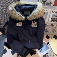 批发可拆卸毛领小熊刺绣毛领<b class='q'>开衫</b><b class='q'>卫衣</b>女初秋冬复古学院风加绒连帽外套