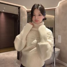 批发<b class='q'>大码</b>胖mm法式气质长袖针织毛衣秋冬新款小众绝美百搭减龄上衣女装