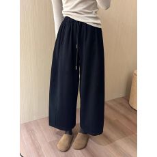 批发加绒奶奶卫裤女2025冬季新款<b class='q'>韩版</b>保暖宽松显瘦减龄厚款九分阔腿裤