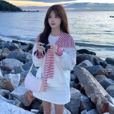 批发学院风白色卫衣连衣裙子女秋季2025新款巨好看的早秋穿搭一整套装