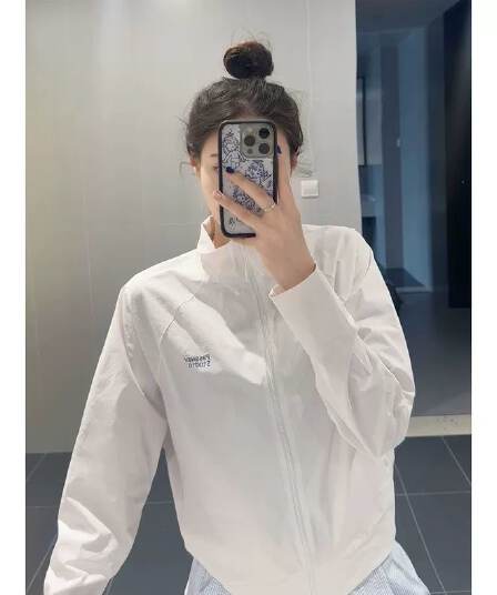 한 부서 스탠드 칼라 화이트 자외선 차단 새로운 자켓 얇은 스타일 재킷 여름 루즈핏 캐주얼 통기성 재킷 긴팔 여성