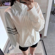 批发三条杠宽松防晒服<b class='q'>男</b>外套白色上衣夏季运动轻薄防晒衣女款