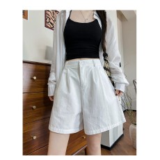 批发<b class='q'>西装</b>短裤女夏季新款高腰显瘦休闲裤宽松薄阔腿五分裤