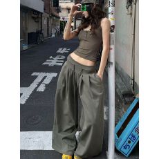 批发美式休闲阔腿裤女春秋2026新款低腰宽松显瘦休闲直筒<b class='q'>运动</b>卫裤长裤