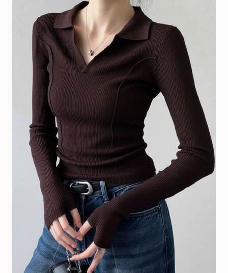 봄 가을 새로운 그레이트 과소 평가 요리 한 바람 맨위 고급 센스 고유 한 Chic 아름다운 슬림해 보이는 POLO 셔츠 긴팔 티셔츠