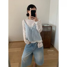 批发秋季套装毛衣韩版红色V领绑带针织<b class='q'>背心</b><b class='q'>女</b>百搭叠穿马甲上衣