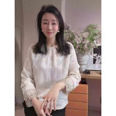 批发新款袖口刺绣<b class='q'>亮片</b>提花套头小衫2026春轻国风百搭显瘦盘扣薄款上衣