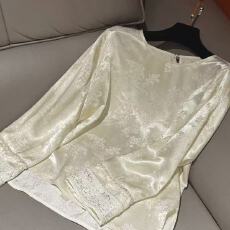 批发2026新中式内搭提花复古提花醋酸衬衫拼接白色打底