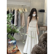 批发oker章壳儿正品～亚麻背心+裙子套装韩系显瘦气质26春季新款A827