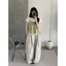 批发grapestone 葡萄籽<b class='q'>正品</b>2026早春新款百搭宽松微木耳边吊带背心 女