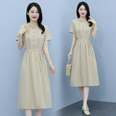 批发休闲棉麻连衣裙女2026年夏装新款洋气小个子妈妈气质显瘦<b class='q'>时尚</b>裙子