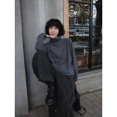 批发撞色假两件高领绵羊毛<b class='q'>打底衫</b>女春季内搭上衣