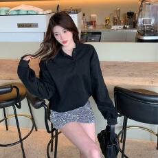 批发秋冬新款2025时尚套装加绒卫衣显瘦亮片半身裙两件套女