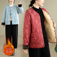 批发实拍2026加绒加厚棉衣<b class='q'>外套</b>提花棉服冬季<b class='q'>妈妈</b>女装棉袄
