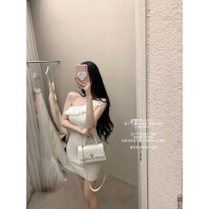 批发楚楚小白花矜贵千金感 双曲冰丝修身弹力显瘦 重工花边<b class='q'>连衣裙</b>