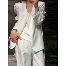 批发老钱风气质<b class='q'>蕾丝</b>背心<b class='q'>西装</b>外套时尚套装女2026春夏新款高级感四件套