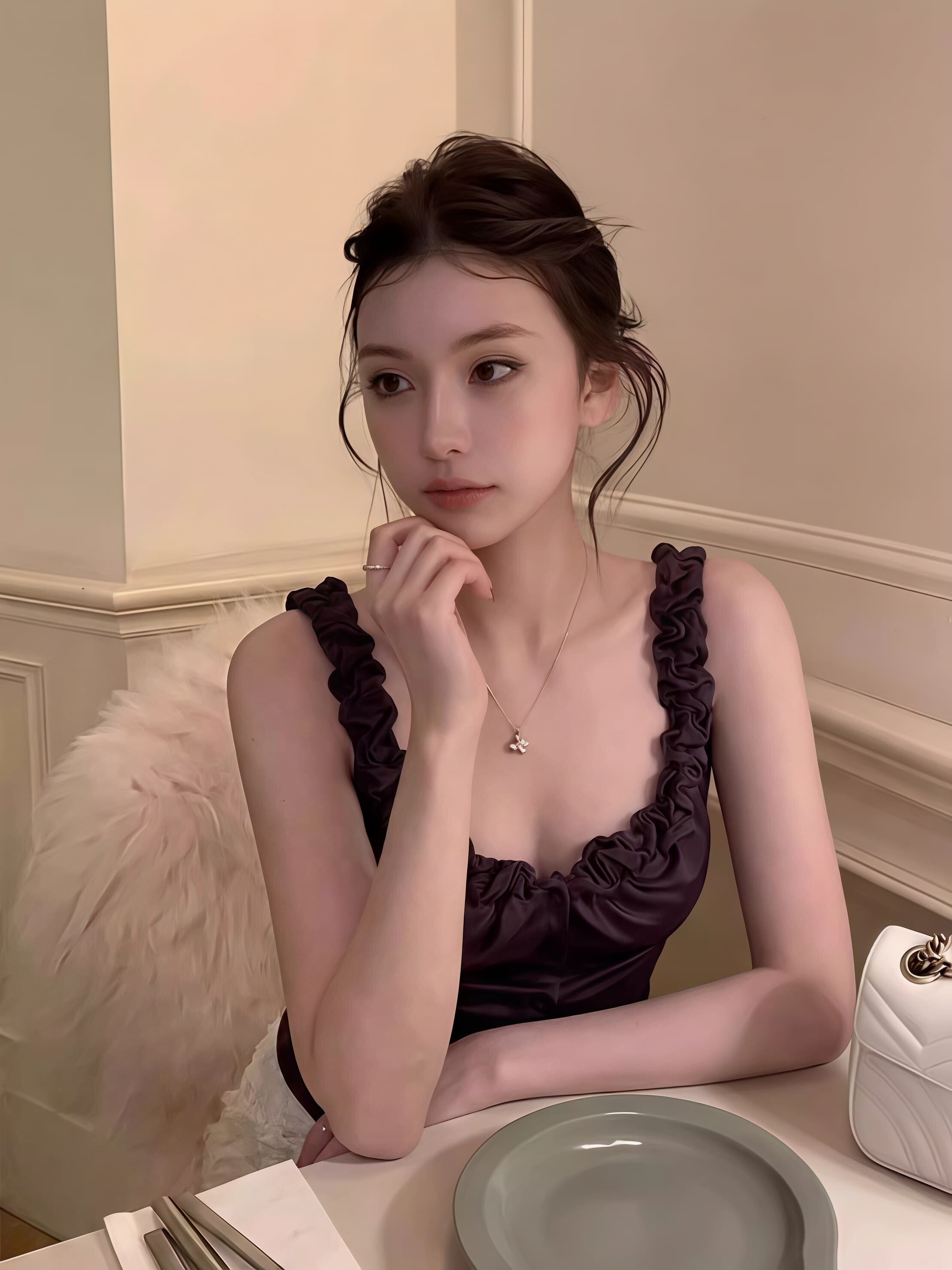 품격 명문 여성 바람 보라색 주름 캐미솔 여름 외출용 2026 새로운 디자인 센스 작은 대중 핫걸 맨위