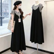 批发已出货  新款夏季<b class='q'>哺乳衣</b><b class='q'>外出</b>时尚百搭款<b class='q'>外出</b>喂奶T恤+吊带裙两件套