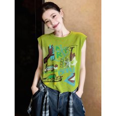 批发时尚显瘦无袖T恤背心女夏季2026新款修身百搭设计感上衣