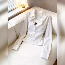 批发<b class='q'>韩版</b>白色假两件<b class='q'>衬衫</b>Polo领洋气通勤百搭减龄女装2026年春季新款