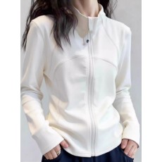 批发<b class='q'>白色</b>立领拉链坑条修身长袖卫衣2026春季美式运动风独特别致上衣女