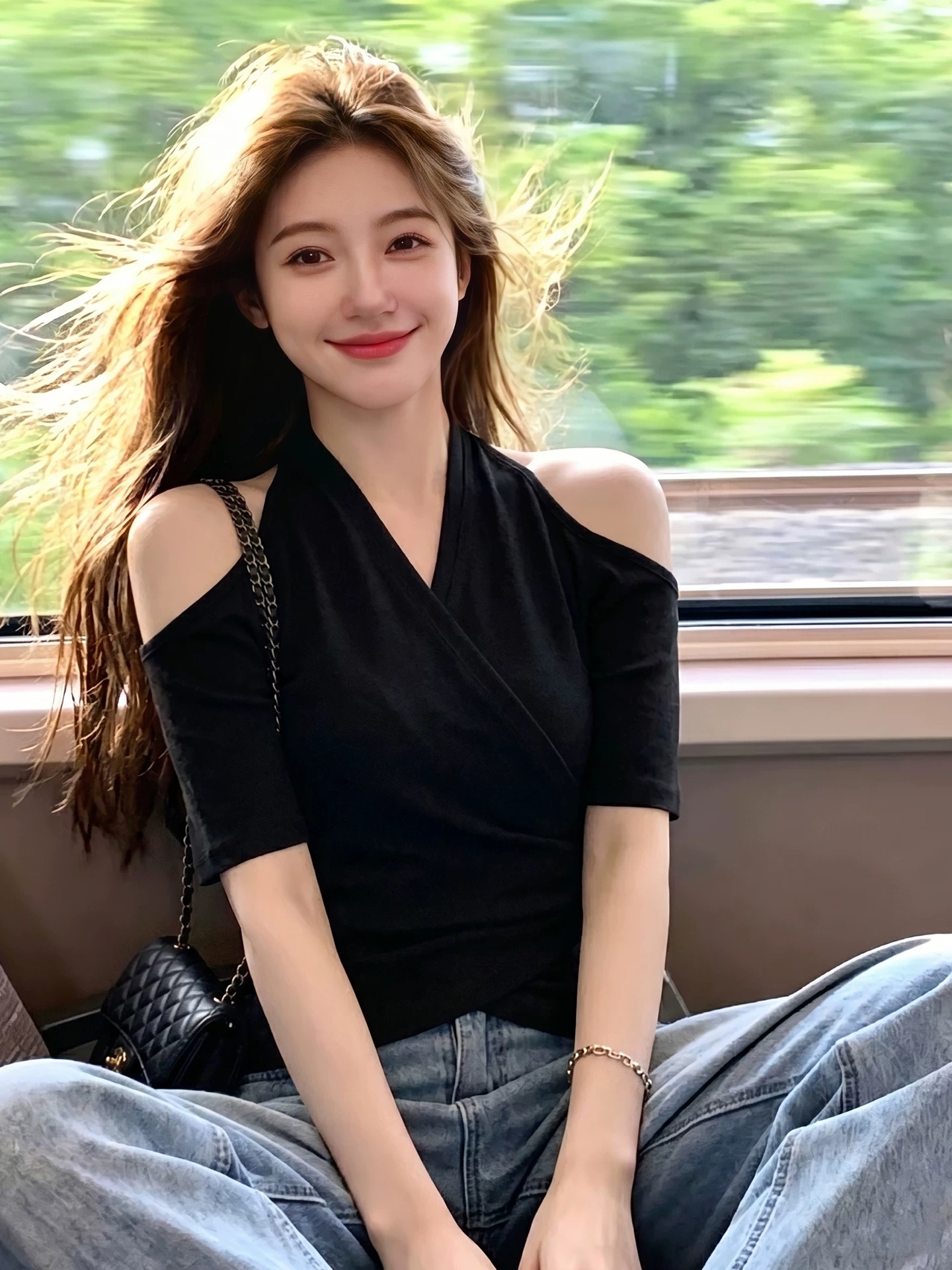 작은 대중 디자인 센스 품격 홀로우 아웃 오프숄더 섹시함 바람 다용도 작은 셔츠 2026 여름 패션 캐주얼 단색 맨위