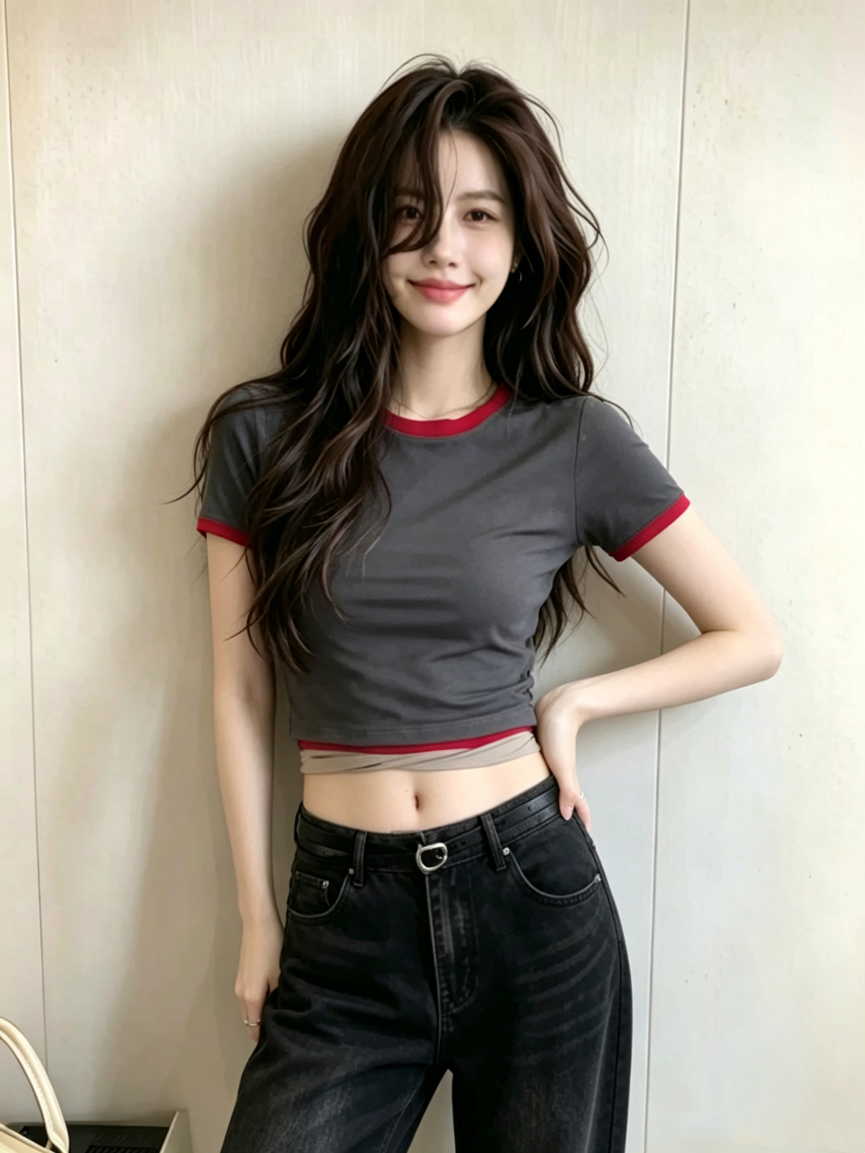한 부서 페이크 레이어드 회색 패치워크 반팔 긍정적 인 어깨 티셔츠 여성 여름 얇은 스타일 작은 키 몸매 가꾸기 슬림해 보이는 쇼트 스타일 맨위