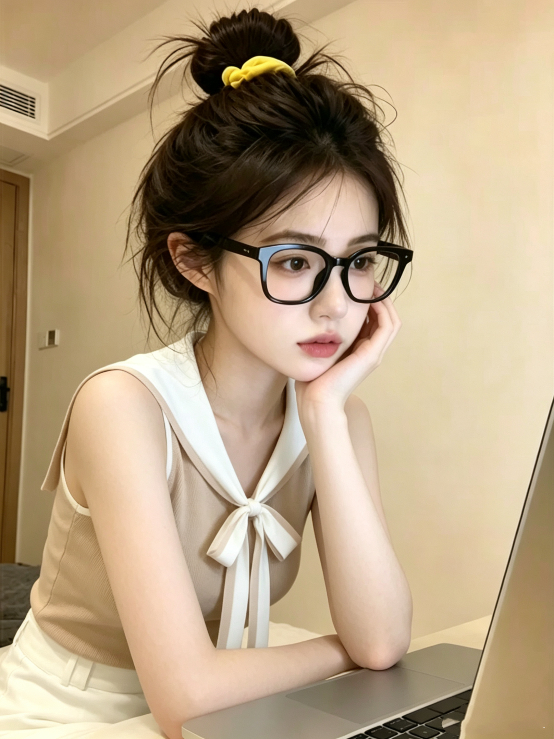 디자인 센스 해군 칼라 민소매 니트 맨위 작은 키 몸매 가꾸기 얼음 실크 반팔 긍정적 인 어깨 여성 티셔츠 여름