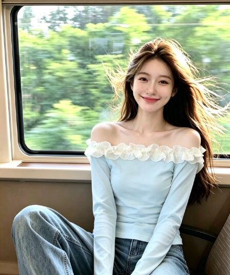 보트넥 파란색 꽃 오프숄더 긴팔 티셔츠 기본 셔츠 여성 이른 봄 몸매 가꾸기 인사이드 가져 가라. 디자인 센스 쇼트 스타일 맨위
