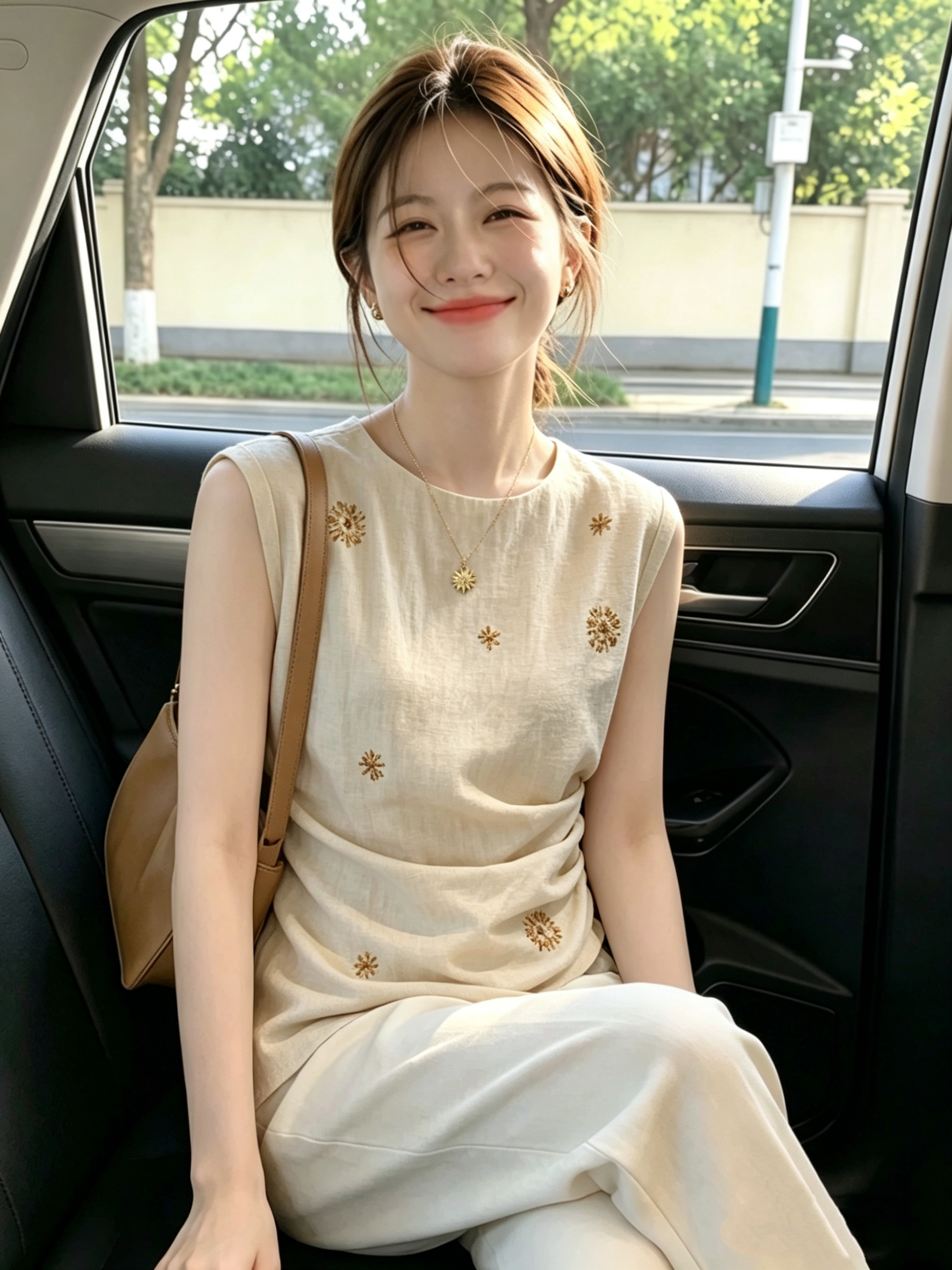 2026 여름 새로운 빛 요리 한 바람 꽃 자수 민소매 조끼 여성 베이지 색 허리 수축 오래된 돈 바람 빅 사이즈 맨위