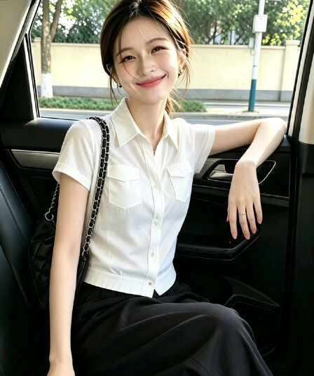 프랑스식 미니멀리즘 관대 한 화이트 폴로 칼라 반팔 여성 셔츠 2026 봄 여름 새로운 고급 센스 품격 출퇴근 맨위
