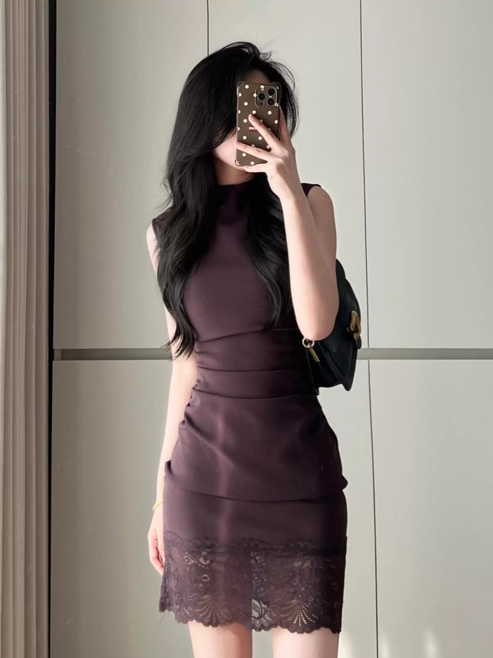 ZA家春夏新款女装无袖圆领弹力蕾丝边包臀显瘦连衣裙 服裝批發女裝批發服飾貨源