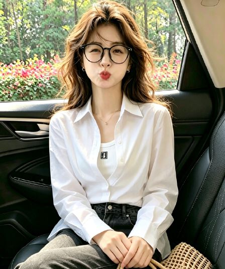 화이트 POLO 칼라 패치워크 페이크 레이어드 허리 수축 셔츠 셔츠 2026 봄 프랑스식 작은 대중 아니요 명중 섹션 맨위 여성