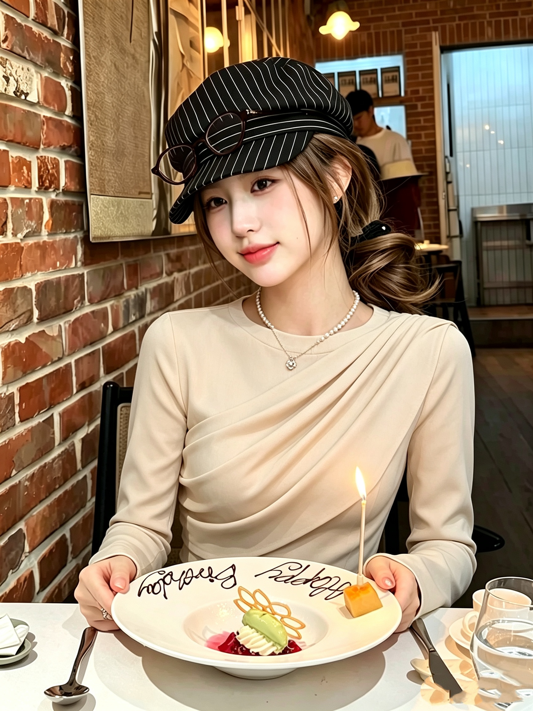 BY31032# 今年流行气质小众不撞款T恤高级感超好看杏色褶皱内搭打底衫女秋 服裝批發女裝批發服飾貨源